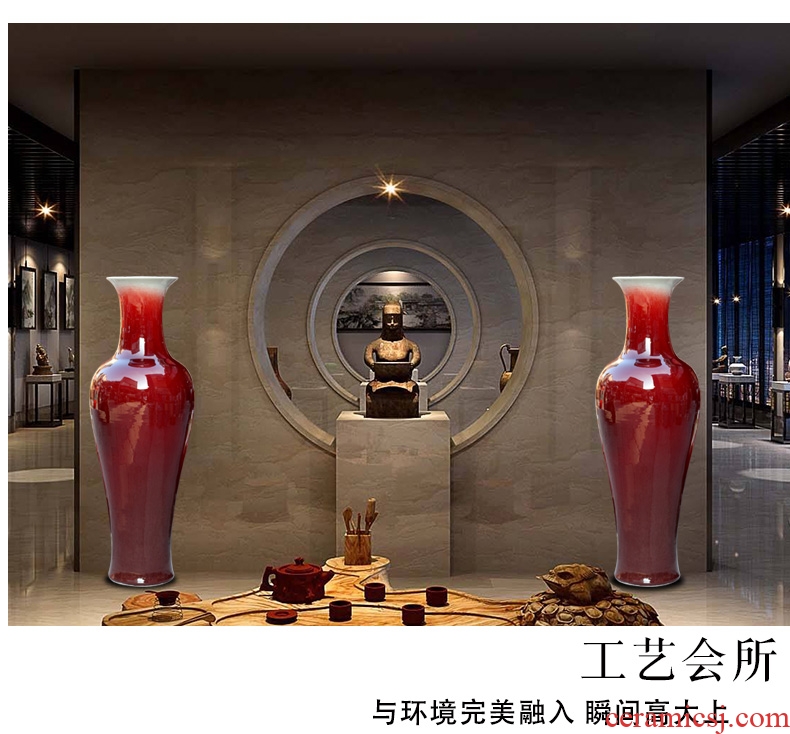 Hand draw name plum blossom put lotus 80 cm high landing big vase of porcelain of jingdezhen ceramics sitting room adornment is placed - 568849916349