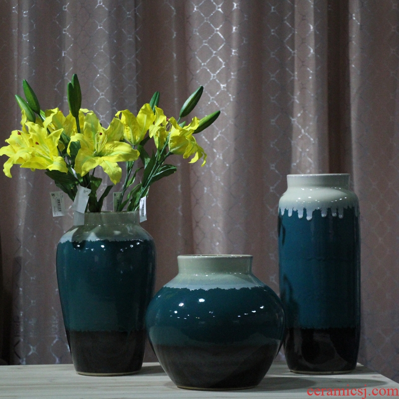 Jingdezhen ceramic up furnishing articles vases, pottery vase living room TV cabinet decorative porcelain vase