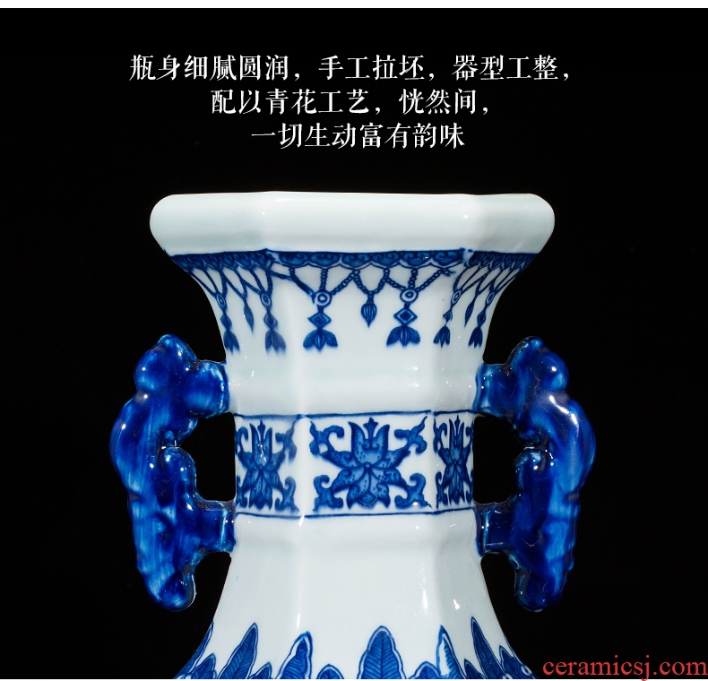 European furnishing articles vase household ceramic wine sitting room of large vase creative China large Roman column planter - 560563928697
