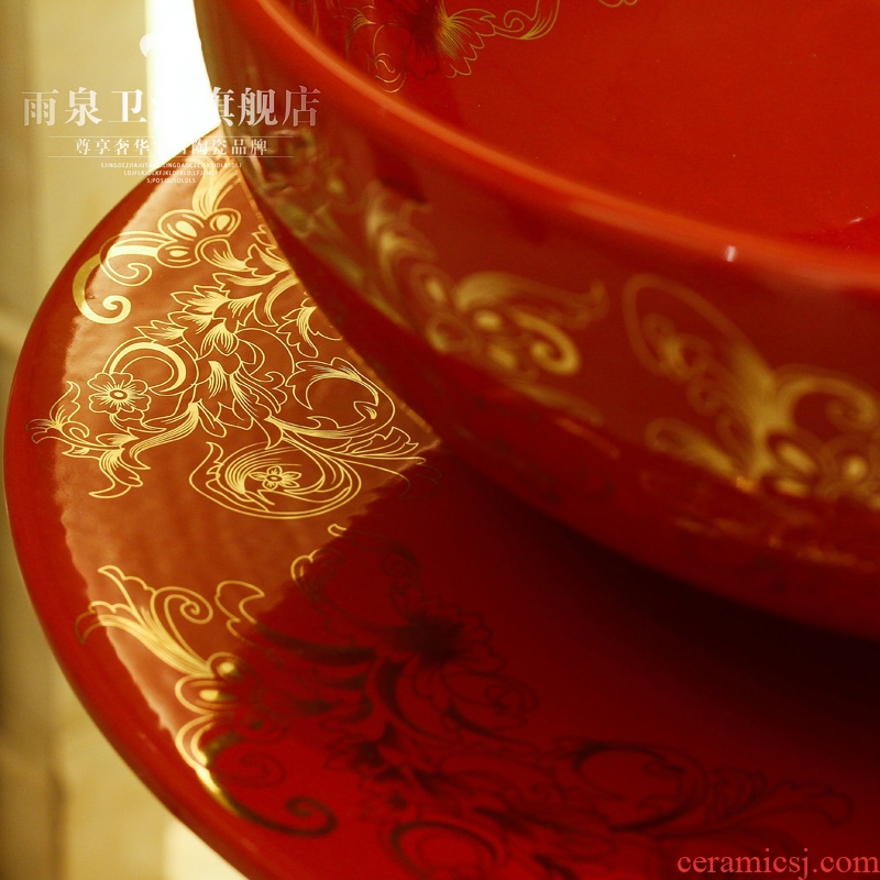 Jingdezhen art lavatory basin sink the post one lavatory basin floor ceramics column basin