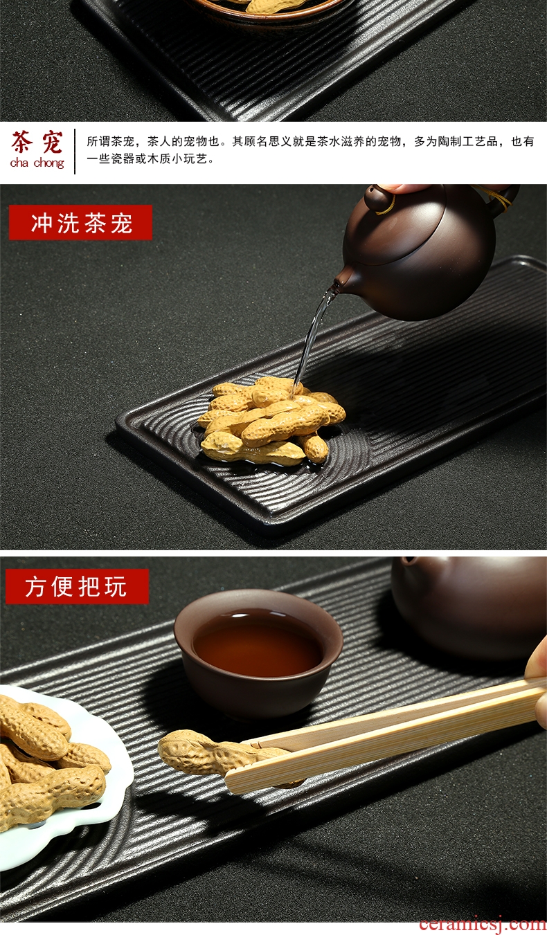 Recreational products industries toys ceramic lifelike kunfu tea pet furnishing articles yixing purple sand tea peanut play form simulation
