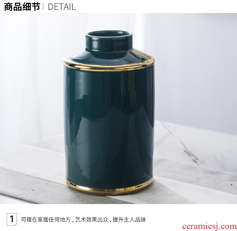 Jingdezhen ceramic vase furnishing articles sitting room European - style contracted Nordic style dry flower arranging flowers household soft adornment