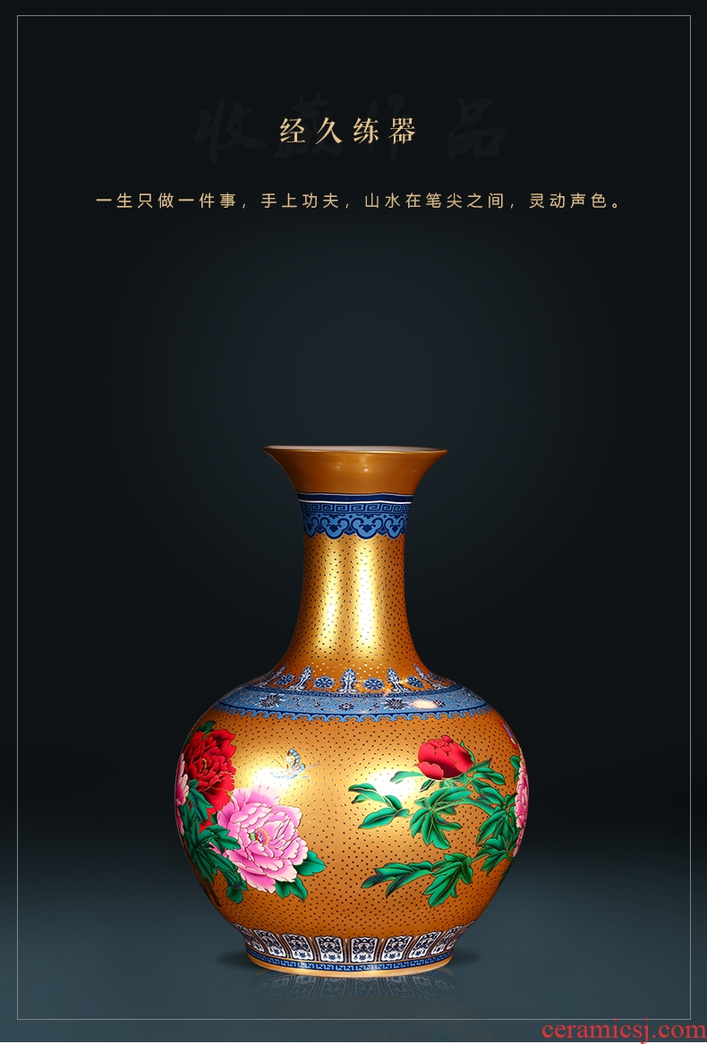 Jingdezhen porcelain of large vases, ceramic furnishing articles hand - made flower arranging large new Chinese idea gourd bottle decoration decoration - 572029126866