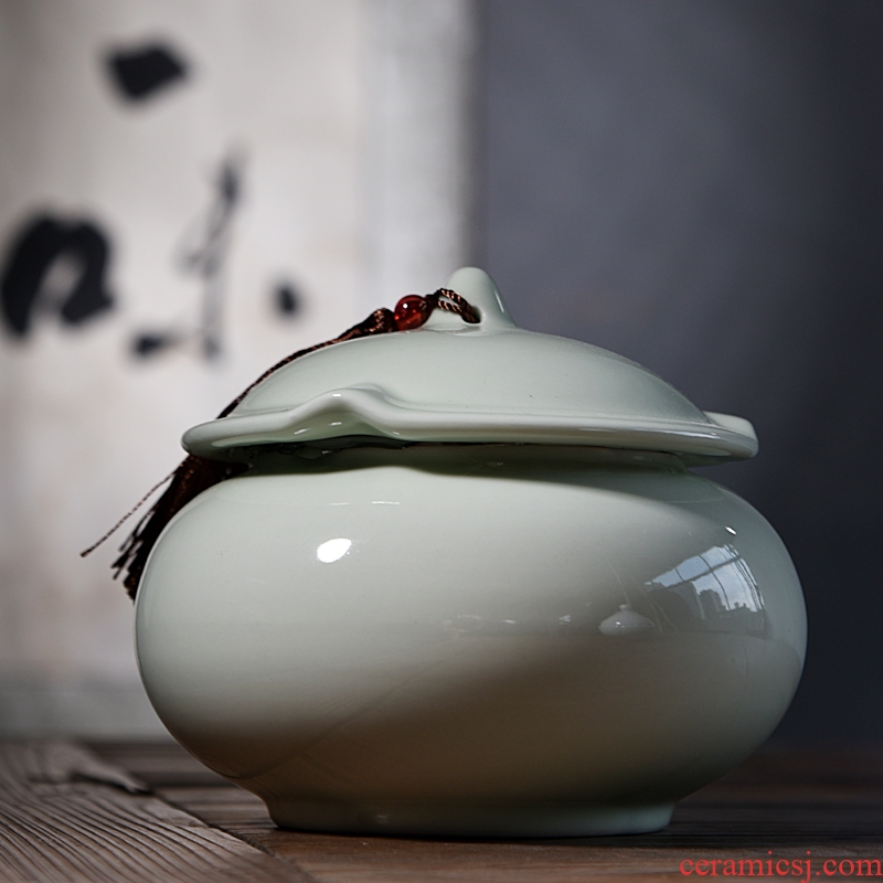 Quiet life ceramic seal pot tea caddy empty box gift box black tea green tea tea pot