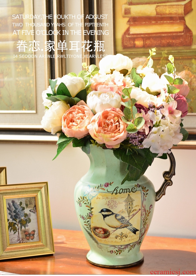 Jingdezhen ceramics ink lottery landscape family big vases, new Chinese style furnishing articles flower arrangement sitting room adornment handicraft - 570359810565