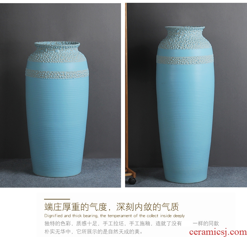 Modern European ceramic vase color glaze up landing vase sitting room hotel villa place big vase retro - 556486484510