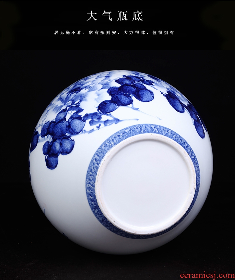 Jingdezhen ceramics hand - made of blue and white porcelain vases, flower arranging furnishing articles large new Chinese style living room office decorations - 561385798971