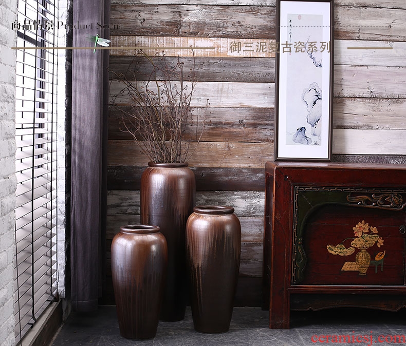 Jingdezhen ceramics of large vase large European colored enamel porcelain flower arrangement sitting room adornment is placed - 548464682194