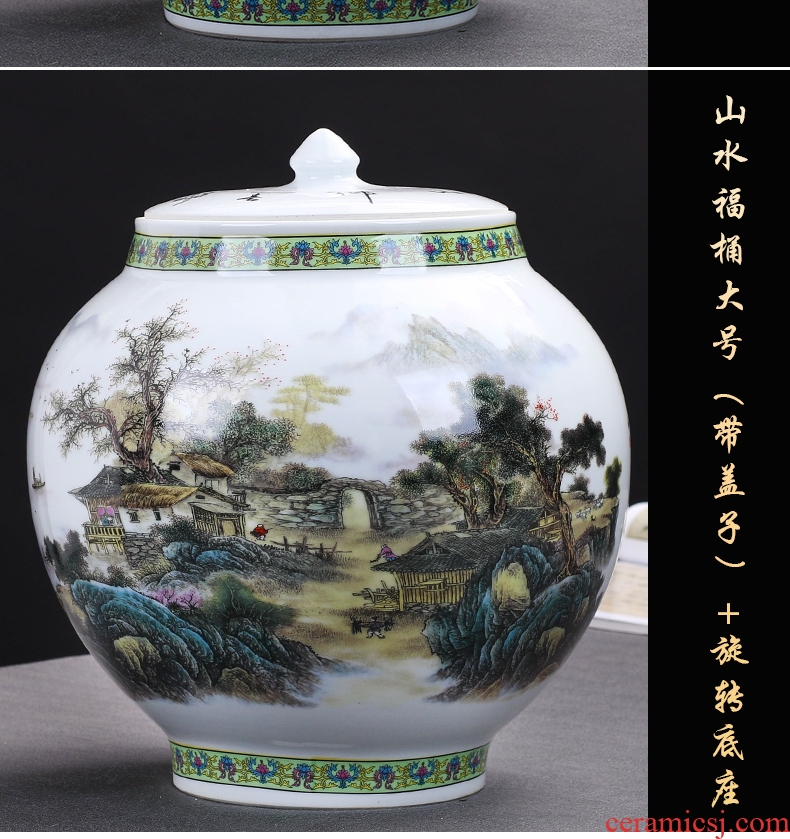 Jingdezhen ceramic floor coarse pottery large vases, I and contracted sitting room TV cabinet dry flower arranging furnishing articles retro POTS - 570451101191