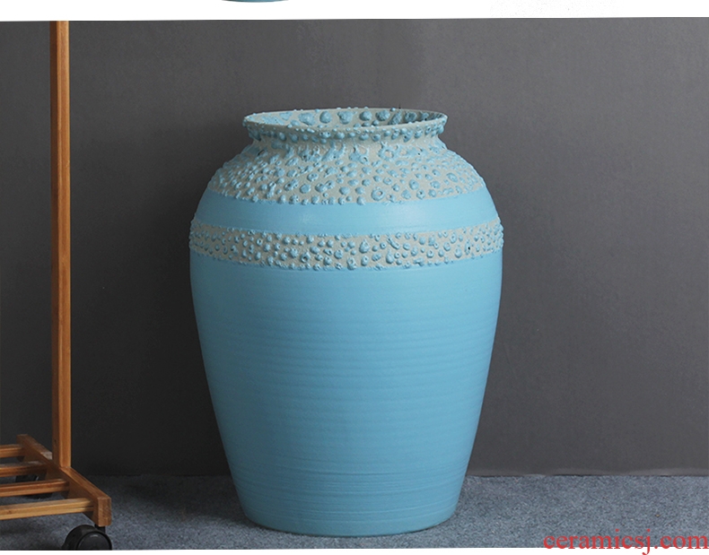 Modern European ceramic vase color glaze up landing vase sitting room hotel villa place big vase retro - 556486484510