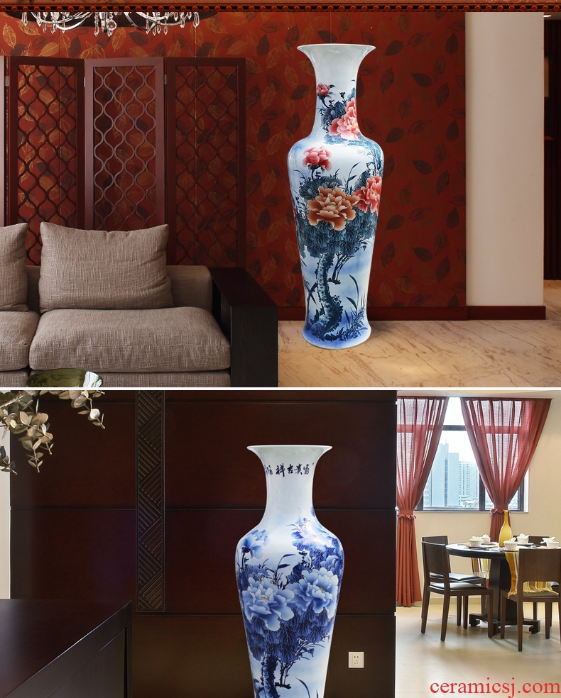 Jingdezhen ceramics crystalline glaze vase of large sitting room furniture hotel decoration decoration - 550909812056