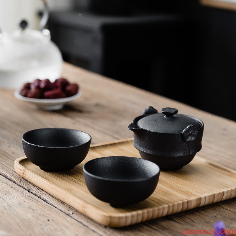 Famed beauties crack cup a pot of two cups of tea set kung fu tea tea cups ceramic POTS home lady