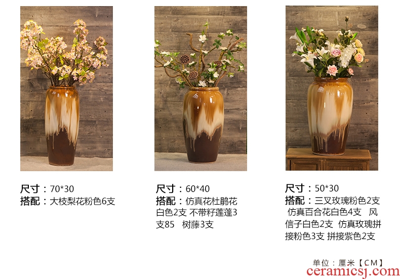 Jingdezhen ceramics archaize crack jun porcelain glaze white borneol big vase modern living room furniture decoration pieces - 548191764253