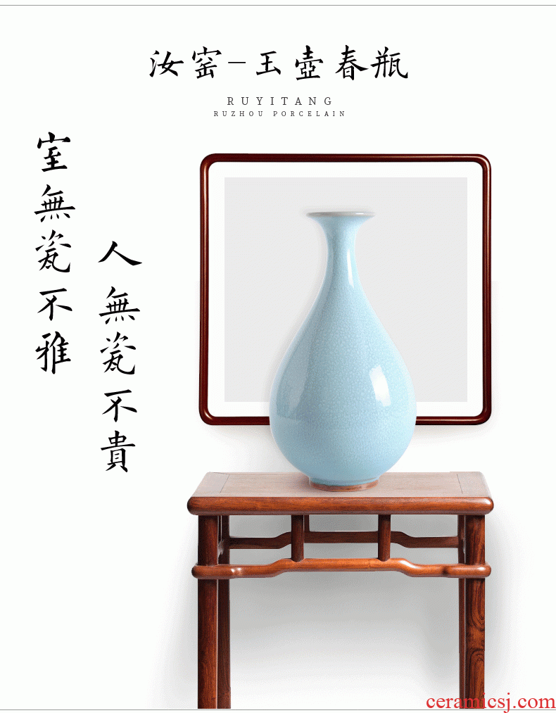 Jingdezhen ceramic vases, flower arrangement sitting room ground large dried flowers, white ceramic porcelain ornaments porch decoration - 536537499009
