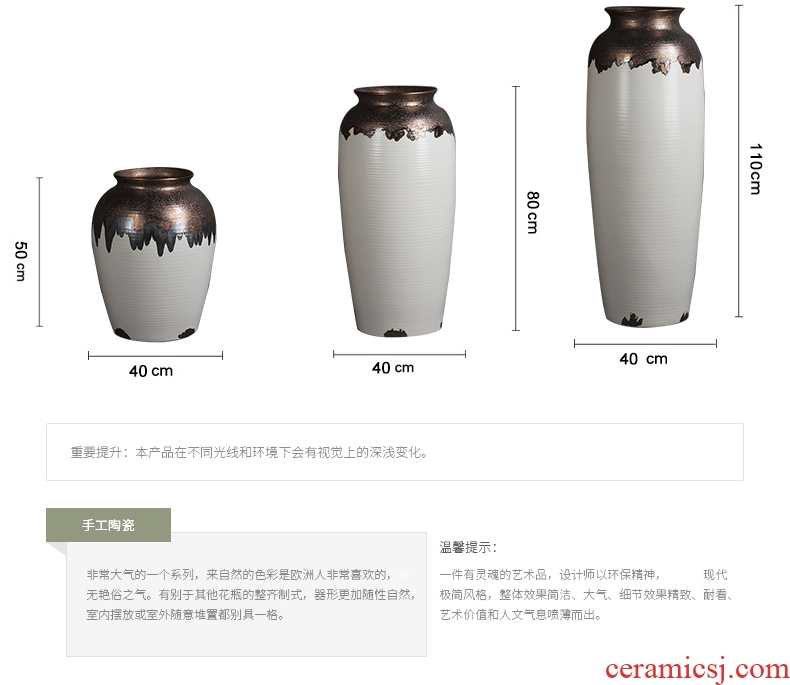 Jingdezhen ceramics archaize crack jun porcelain glaze white borneol big vase modern living room furniture decoration pieces - 556635956570