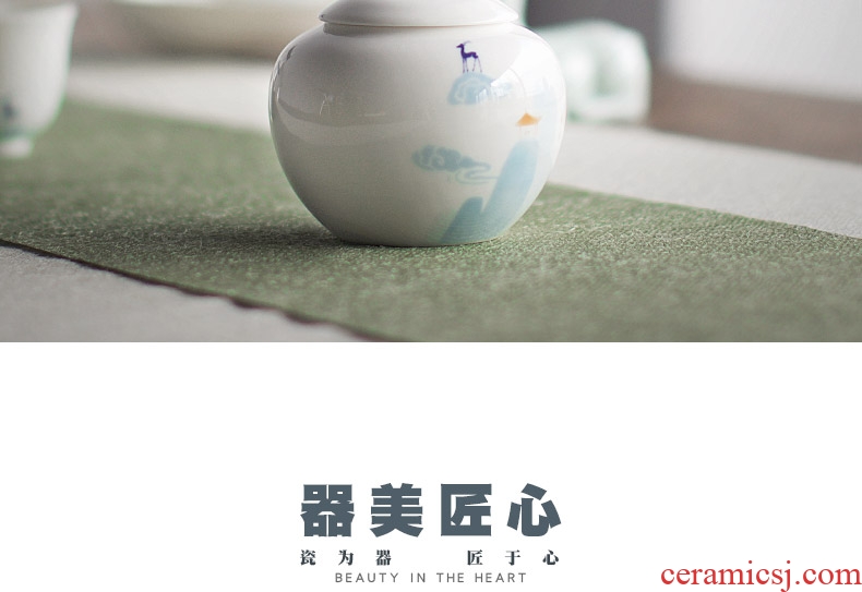 Mr Nan shan nine colored deer jade porcelain tea pot ceramic seal character creative small tea warehouse storage tanks to travel
