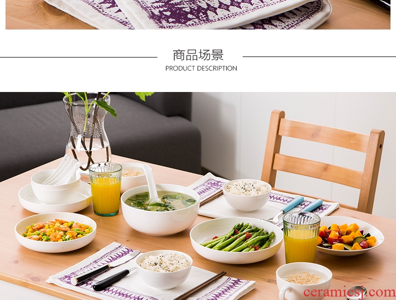 Jingdezhen bowls of ipads plate suit small configuration practical high temperature porcelain tableware in household style of suit