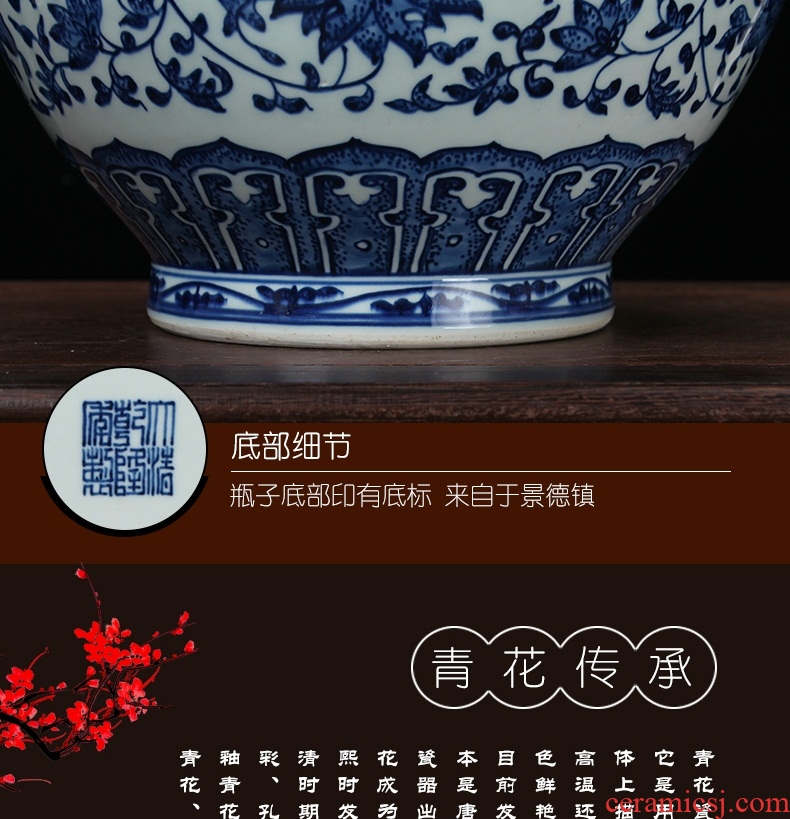Jingdezhen ceramics powder enamel more fish every year the design of large vases, modern rural household furnishing articles - 546635934262