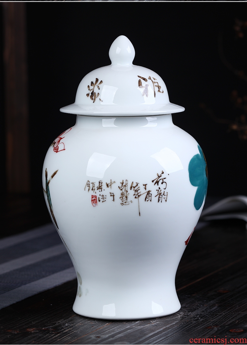 Jingdezhen ceramics hand - made enamel tank storage tank general furnishing articles archaize sitting room porch home decoration