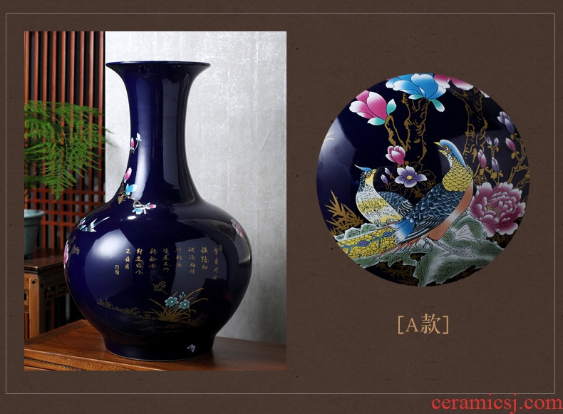 New Chinese style hand - made ceramic furnishing articles peony large vases, flower arranging rich ancient frame porch zen sitting room adornment restoring ancient ways - 557813972344
