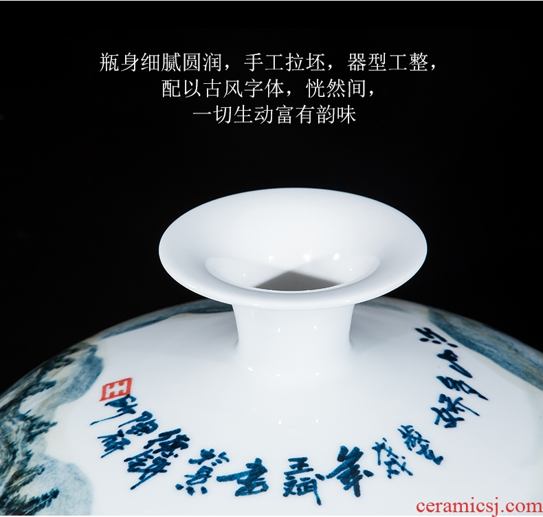 Jingdezhen ceramics vase antique blue - and - white large flower arranging implement new porch sitting room of Chinese style household act the role ofing is tasted furnishing articles - 570457260612