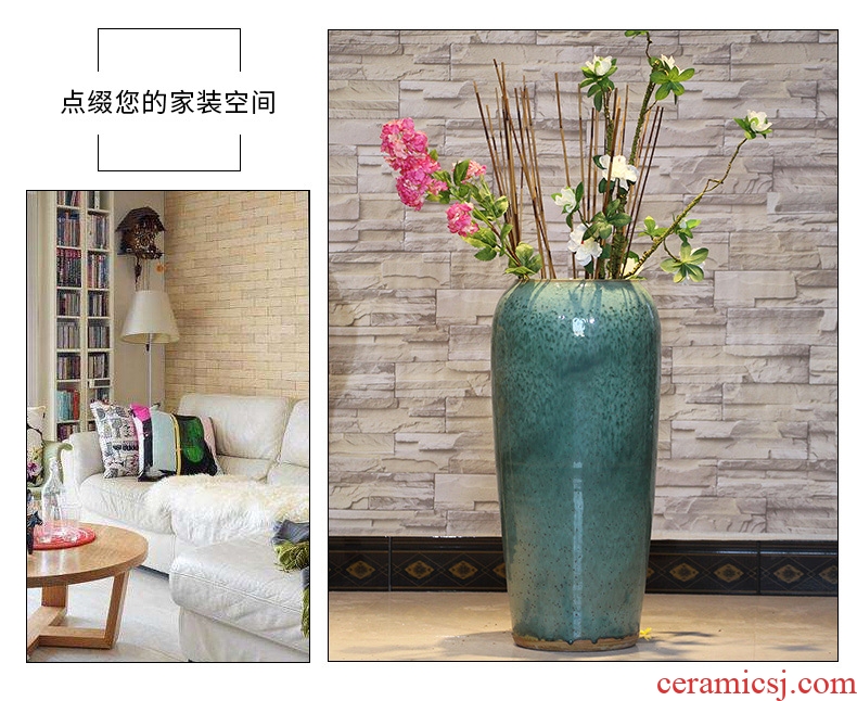 Retro nostalgia of pottery and porcelain vase of large flowers sitting room the hotel villa garden decoration flower implement coarse pottery big furnishing articles - 42466682168