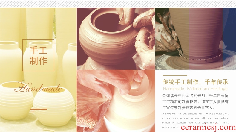 Jingdezhen hand - made pastel landscape ceramic large vases, large sitting room adornment hotel furnishing articles - 45418565012
