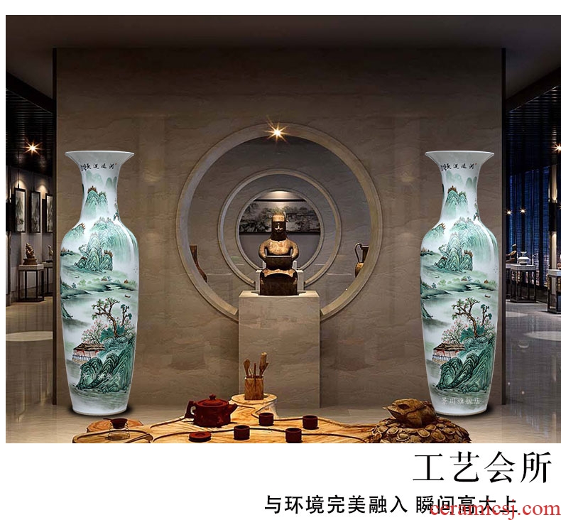 Jingdezhen ceramics vase landing large manual hand - made porcelain child sitting room of Chinese style household furnishing articles TV ark - 534379978458