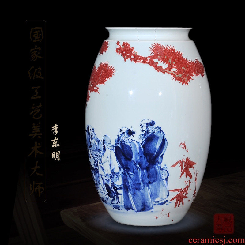 Jingdezhen blue and white youligong dong - Ming li hand - made ceramics vase transcribing crafts equation to talk to the living room