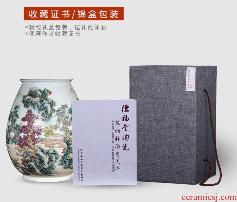 Jingdezhen ceramic new Chinese style household flower vase sitting room adornment is placed I and contracted desktop craft porcelain