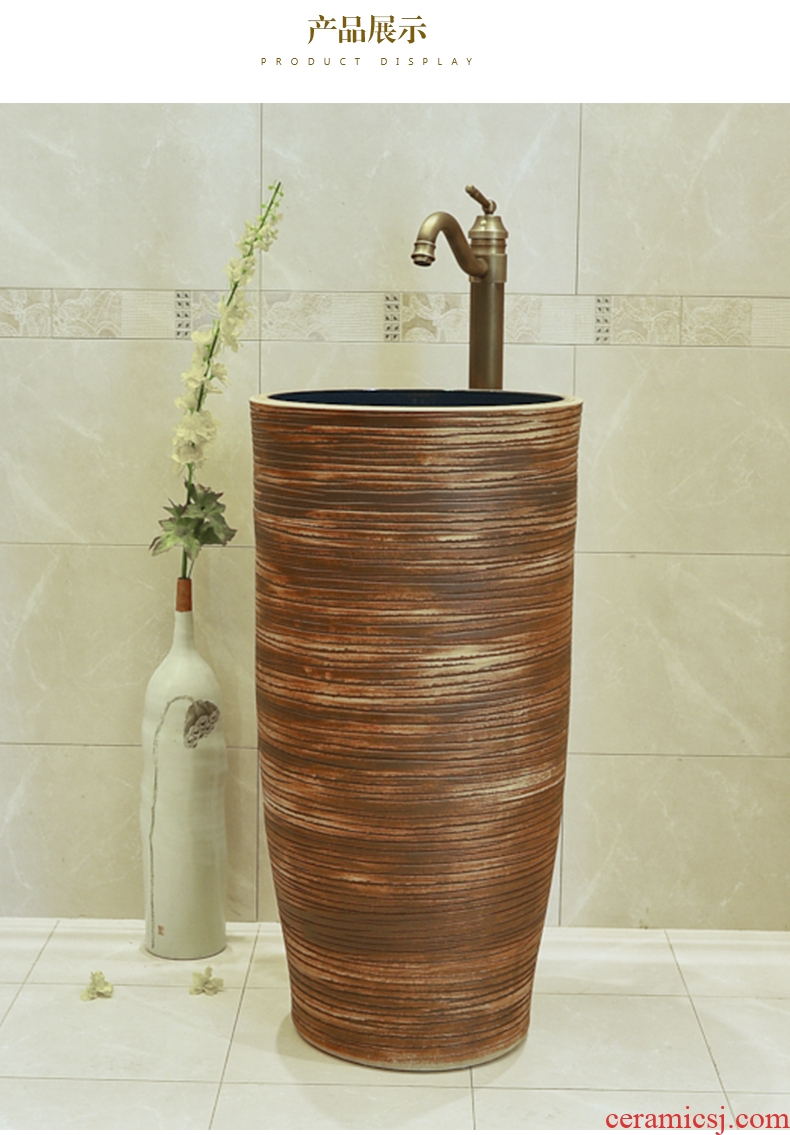Jingdezhen ceramic basin toilet lavabo column pillar landing artists lavatory of the basin that wash a face