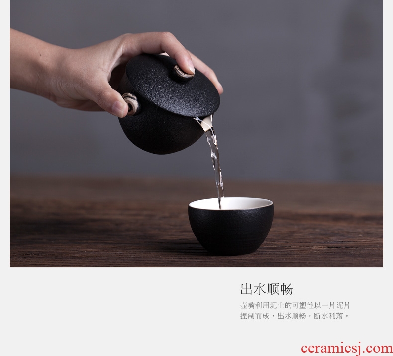 Million kilowatt/hall kung fu tea set ceramic tea set three cup tea of a complete set of machine this cup of the teapot