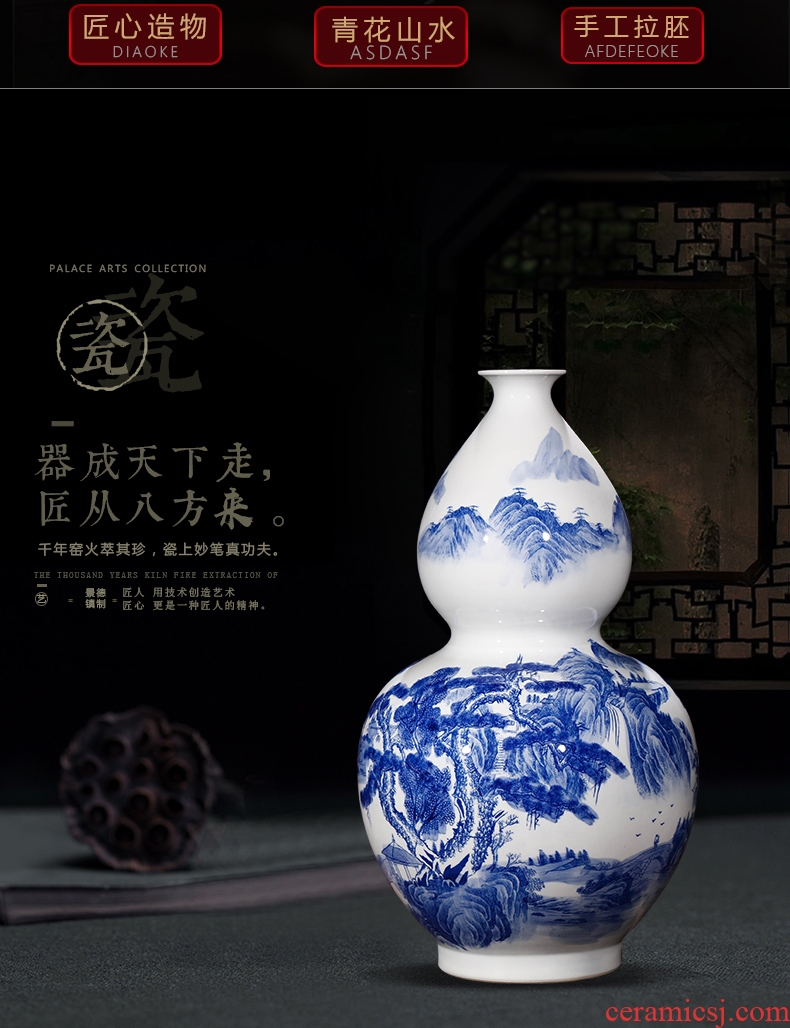 Jingdezhen ceramics pure white glaze peony big vase landed sitting room flower arranging modern household adornment furnishing articles - 575523059976