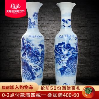 Jingdezhen ceramic of large blue and white porcelain vase splendid future of new Chinese style hotel furnishing articles the opened a large living room