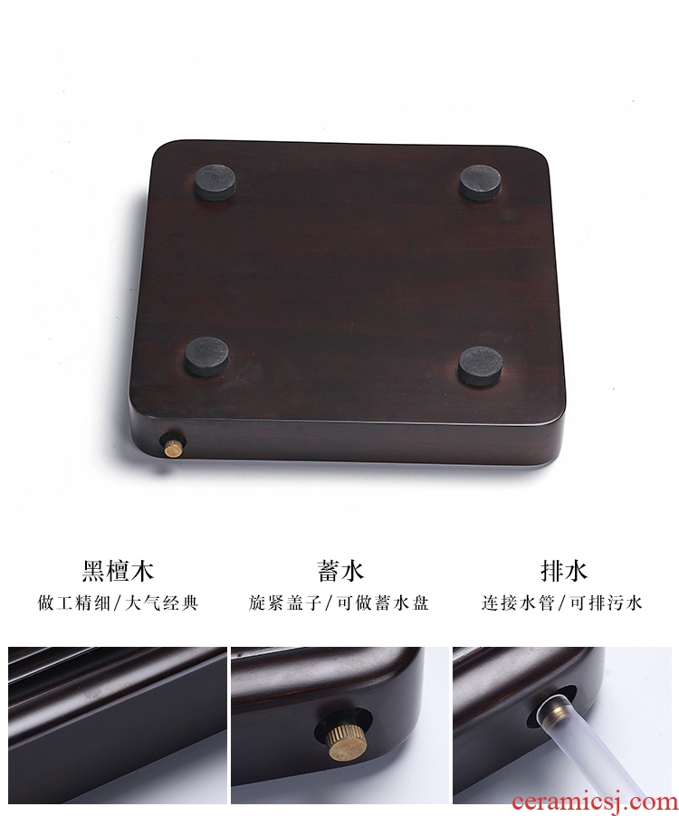 Chen xiang bamboo tea tray household contracted ceramic drainage water stone kung fu tray type heavy bamboo dry tea table
