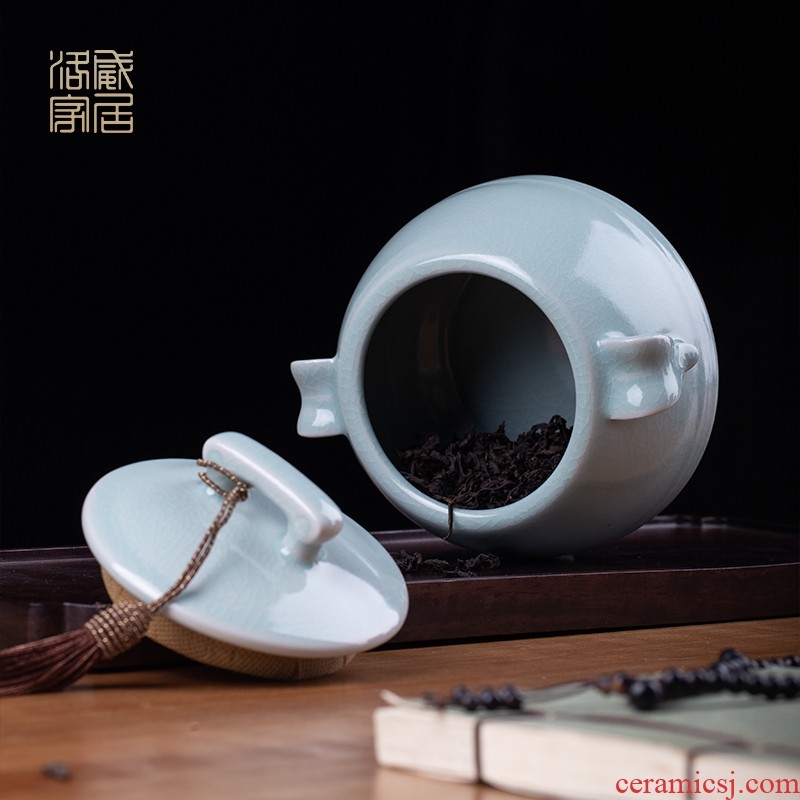 Your up jingdezhen kung fu tea caddy fixings portable seal household ceramics caddy fixings tea warehouse size box