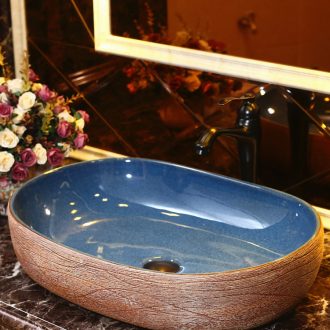 The Mediterranean ceramic household stage basin oval restoring ancient ways increasing number creative lavatory basin sink The balcony
