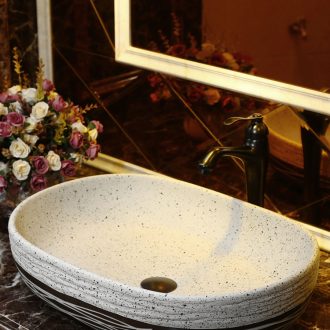 Chinese style restoring ancient ways of ceramic wash basin large elliptic toilet stage basin household creative the sink basin balcony