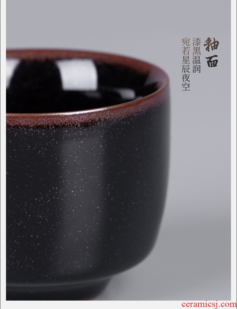 Jizhou up sample tea cup single cup red glaze, jingdezhen household kung fu tea set ceramic bowl cups masters cup