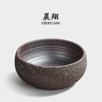 Chen xiang firewood antique rust glaze tea wash large ceramic coarse pottery teacup wash to kung fu tea taking