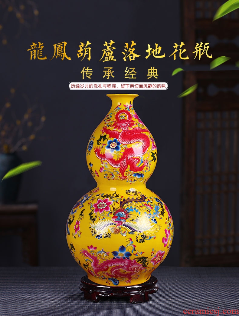 Jingdezhen ceramics large hand - made art vase sitting room adornment is placed a housewarming gift porcelain decoration - 41559486327