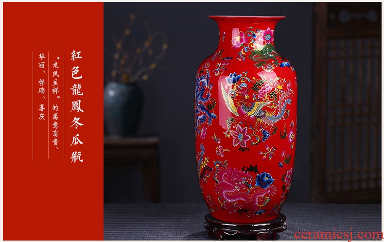 Jingdezhen ceramics large hand - made art vase sitting room adornment is placed a housewarming gift porcelain decoration - 41559486327