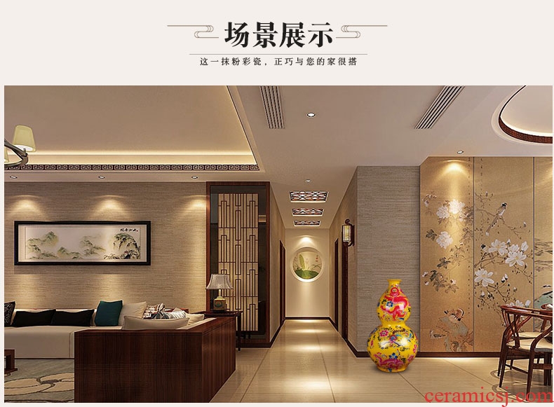 Jingdezhen ceramics large hand - made art vase sitting room adornment is placed a housewarming gift porcelain decoration - 41559486327