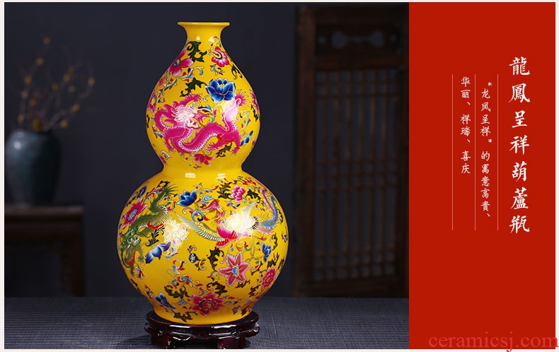 Jingdezhen ceramics large hand - made art vase sitting room adornment is placed a housewarming gift porcelain decoration - 41559486327