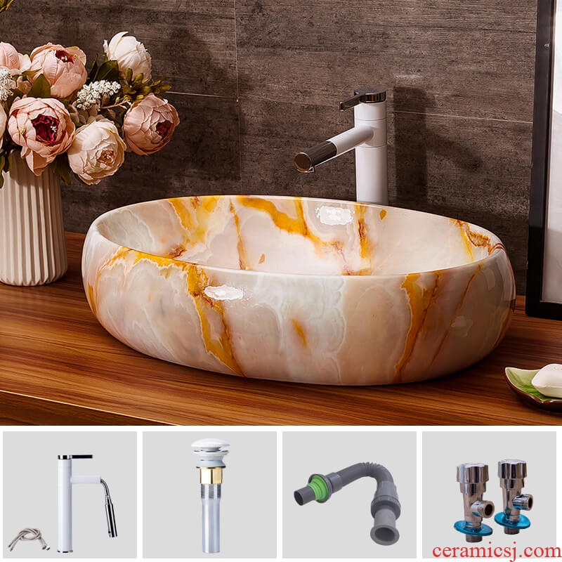 The stage basin sink hotel bathroom wash gargle multi - purpose household ceramics thickening toilet lavatory basin