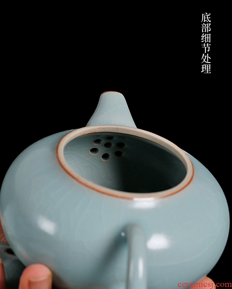 Tea seed your up slicing can raise ceramic teapot tuba day cyan pure manual single pot of Chinese antique porcelain