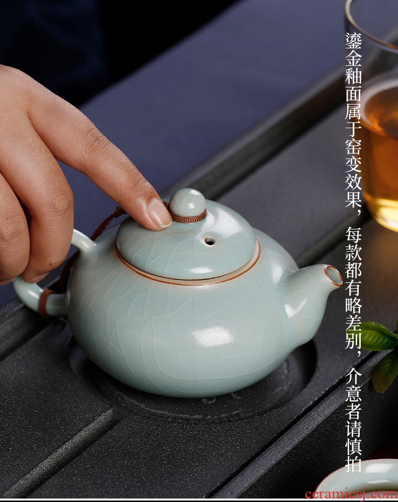 Tea seed your up slicing can raise ceramic teapot tuba day cyan pure manual single pot of Chinese antique porcelain