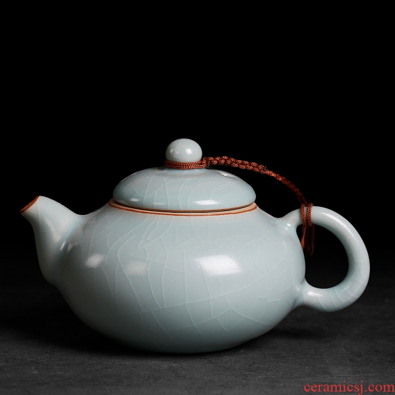 Tea seed your up slicing can raise ceramic teapot tuba day cyan pure manual single pot of Chinese antique porcelain