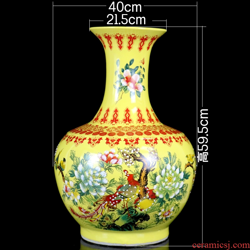Pastel large vase furnishing articles of jingdezhen ceramics Chinese archaize sitting room ground adornment handicraft arranging flowers