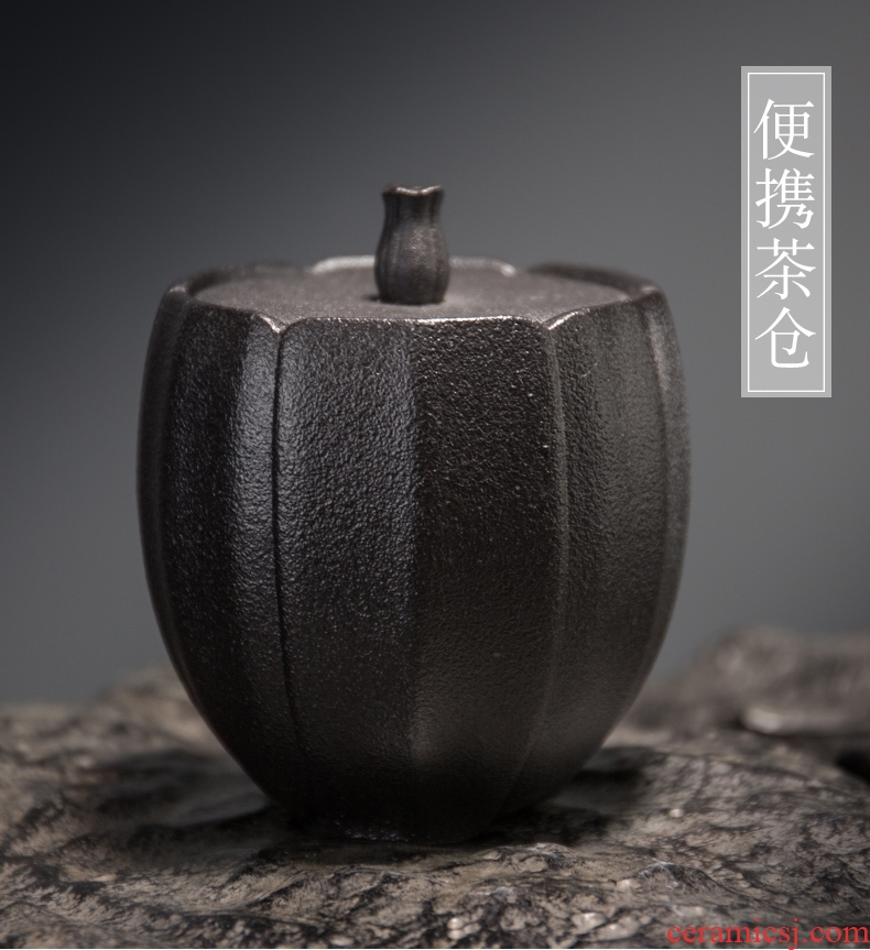 Ceramic tea pot size # RongShan portable puer tea box packing box seal pot of green tea storage tanks